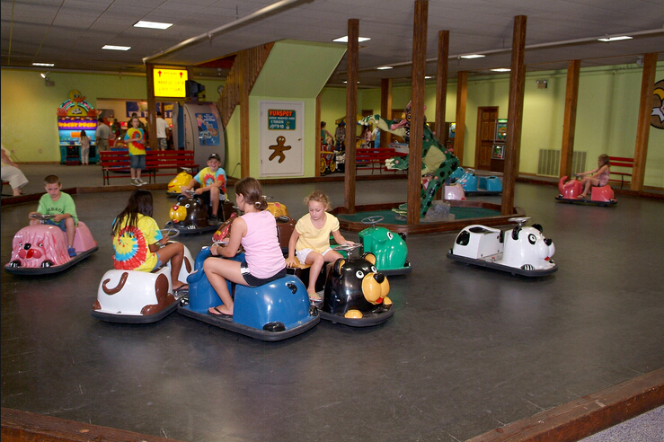 Funspot bumper cars are always a hit with the kids