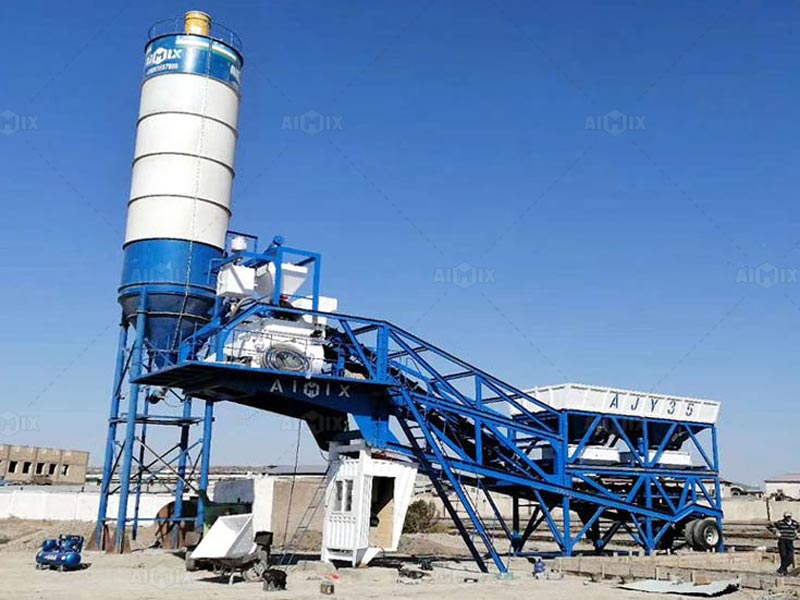 AJY-35 mobile concrete mixing plant for-sale