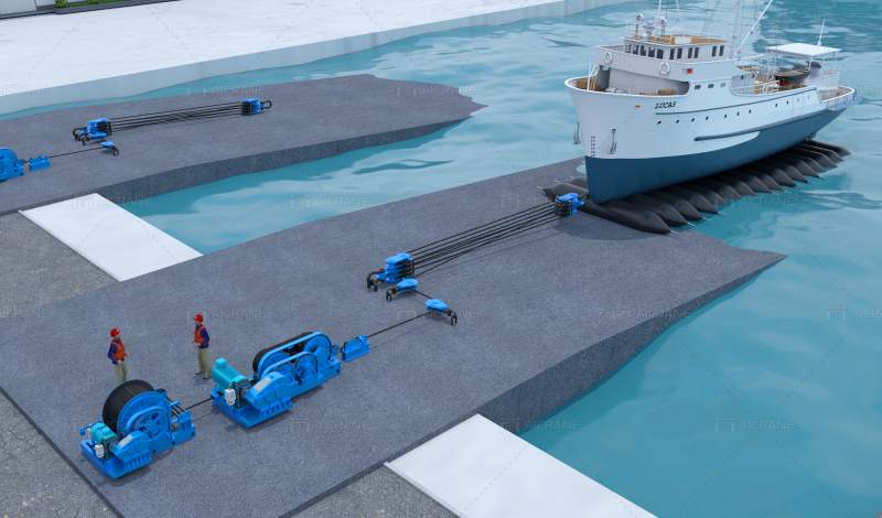 Aicrane slipway winch for boats handling