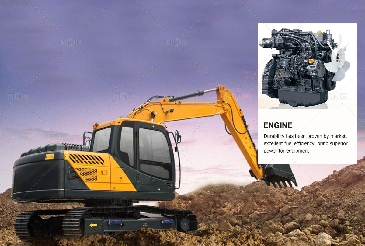 excavator with powerful engine