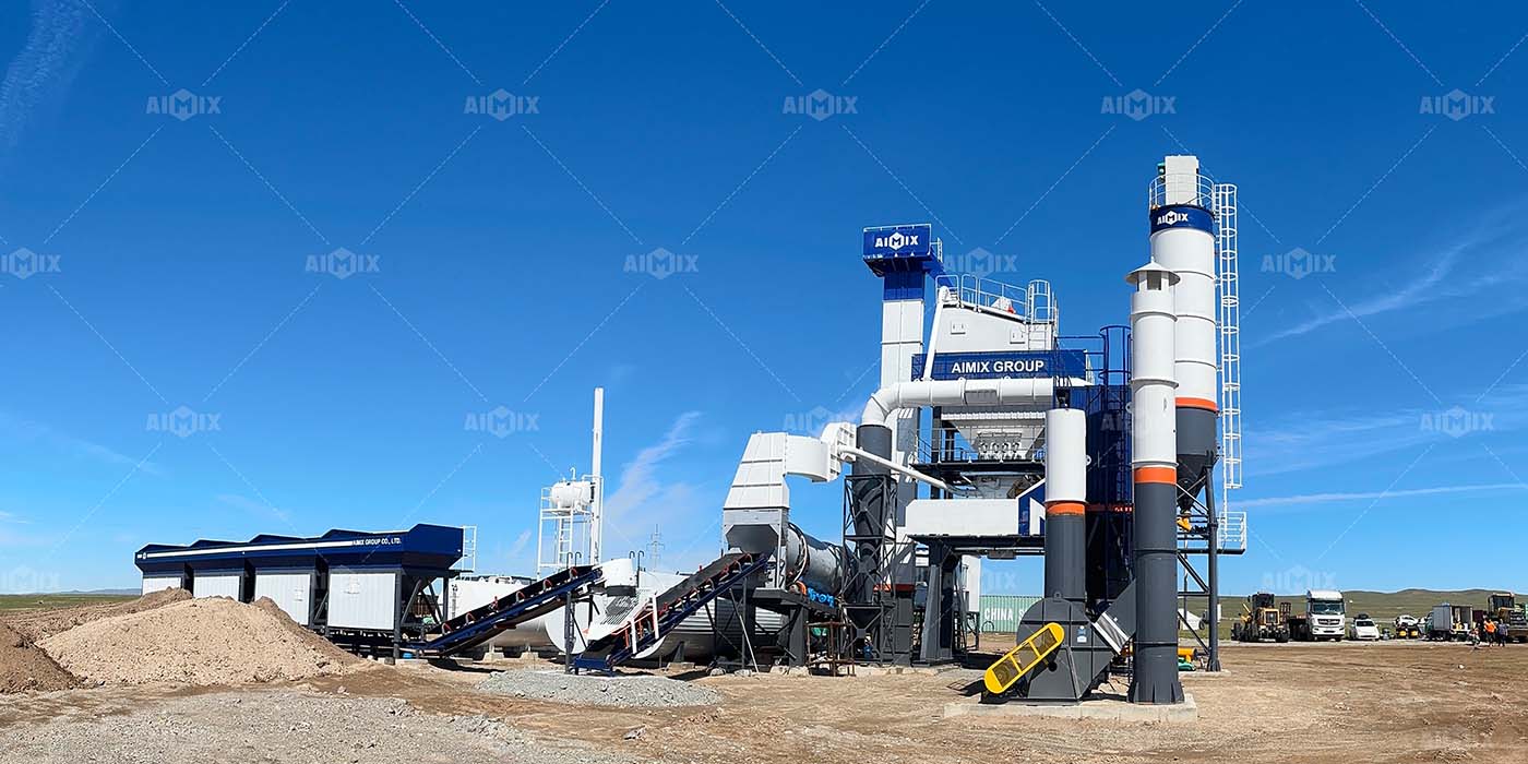 80tph stationary batch type asphalt plant for road building in Mongolia