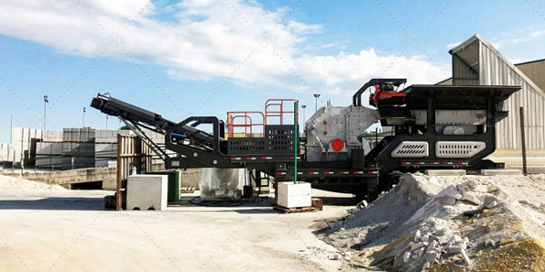 Andamine mobile impact crusher plant for concrete batching plant