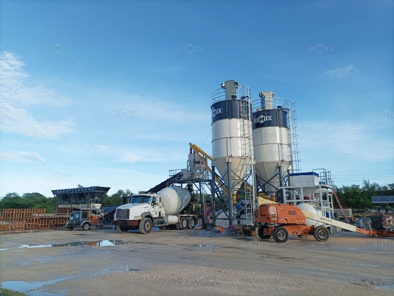 dry mix concrete batch plant for our customer