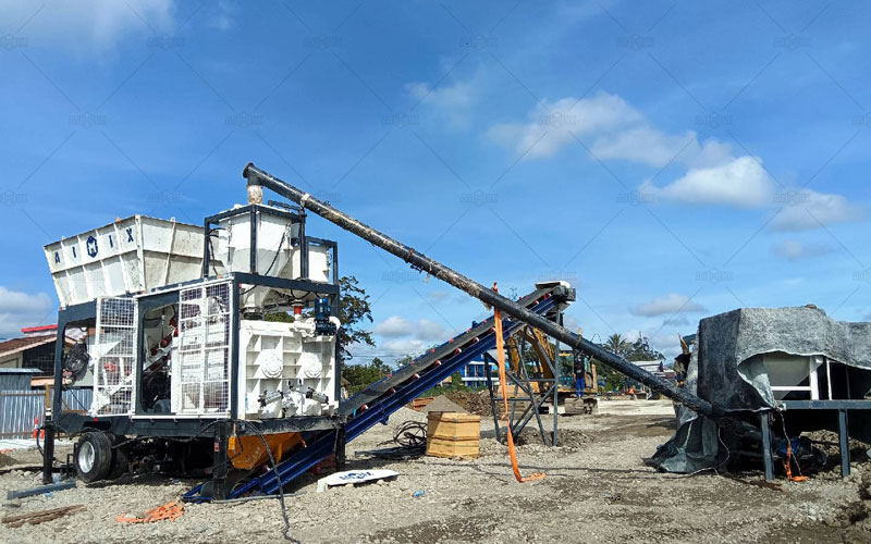 AJSY40 mini mobile concrete plant